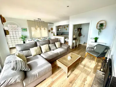 Zona de estar de LA CASA BLUE , Mediterranean Boutique-Villa in Santa Cristina Beach