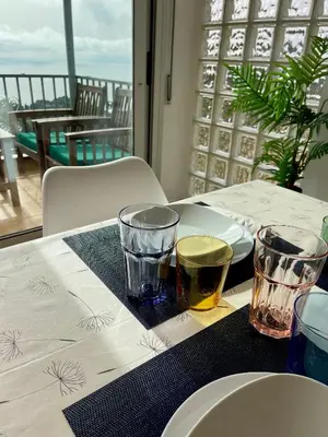 Un balcón o terraza de LA CASA BLUE , Mediterranean Boutique-Villa in Santa Cristina Beach