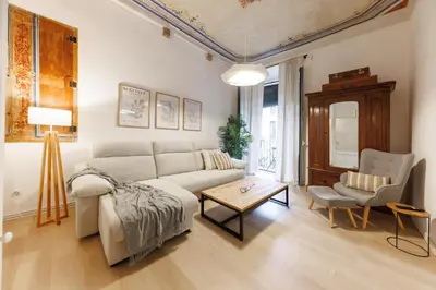 Zona de estar de Bravissimo Plaça del Vi, Authentic Historic Apartment