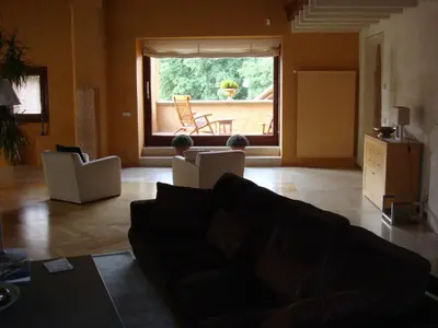 Zona de estar de Luxuriously restored farmhouse near Girona in the heart of Catalunya