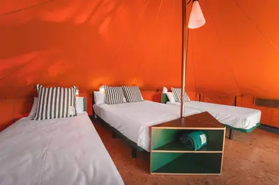 Cama o camas de una habitación en HolaCamp Palamós