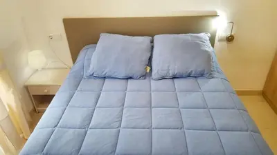 Cama o camas de una habitación en Comfortable apartment in Sant Antoni de Calonge 42 m² with AC