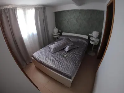 Cama o camas de una habitación en Apartamento a primera linea de mar en platja d’aro