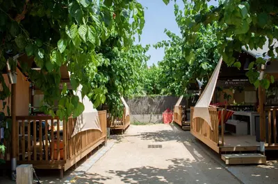 Jardín al aire libre en Glamping Blanes
