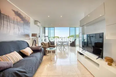 Zona de estar de Kaminias Apartament amb vistes al mar reformat per 4 persones
