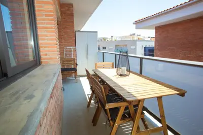 Un balcón o terraza de AL27 Duplex de diseño a 250 metros de la playa