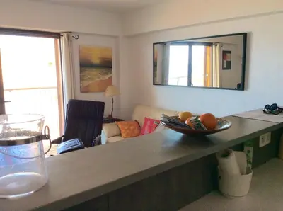 Zona de estar de Cozy Apartment in Palamós 65m² + Sea View