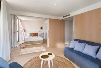 Cama o camas de una habitación en Hotel Indalo Park