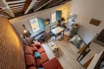 Zona de estar de Apartamento dúplex en el Barri Vell, Girona