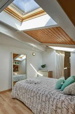 Cama o camas de una habitación en Apartamento dúplex Rei Martí, Girona