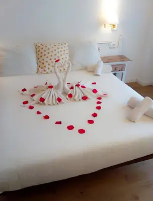 Cama o camas de una habitación en Hotel Mireia