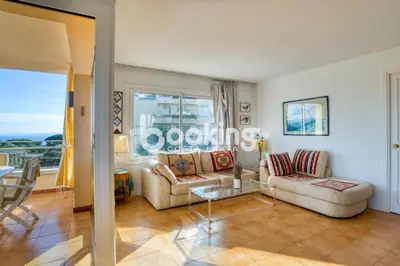 Zona de estar de Les brises 2 Apartament per 4 persones amb vistes a la badia de S'Agaró