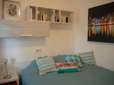 Cama o camas de una habitación en Petite Marie Apartament acollidor per 2 persones a 2 minuts de la Platja Gran, en ple centre de Platja d'Aro