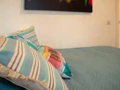 Cama o camas de una habitación en Petite Marie Apartament acollidor per 2 persones a 2 minuts de la Platja Gran, en ple centre de Platja d'Aro