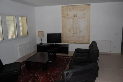 Una televisión o centro de entretenimiento en Villa Vuelta