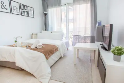 Cama o camas de una habitación en AL30 Apartamento para 4pax, Fenals, Costa Brava