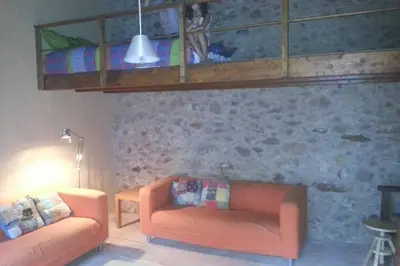 Zona de estar de La casita marrón