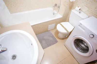 Un baño de AL15 - Apartamento 1 para familias a 300 m playa Fenals