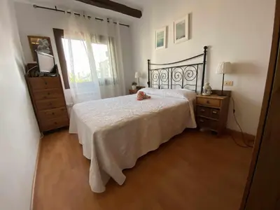 Cama o camas de una habitación en Casa Tossa – Piscina, Vistas Mar y A/C (6 pax)