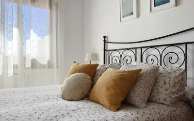 Cama o camas de una habitación en Casa Tossa – Piscina, Vistas Mar y A/C (6 pax)