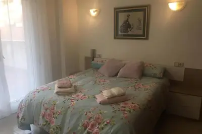 Cama o camas de una habitación en Còmode apartament al bell mig de Girona
