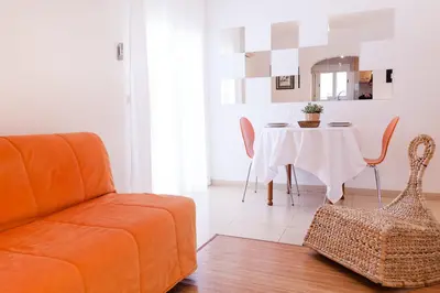 Zona de estar de Patio Budget Apartment 12