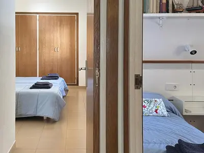 Cama o camas de una habitación en Magnificent apartment at the sea front of Tossa de Mar