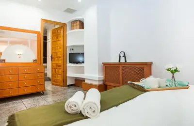 Cama o camas de una habitación en AL32 - Atico con piscina privada 200m de la playa