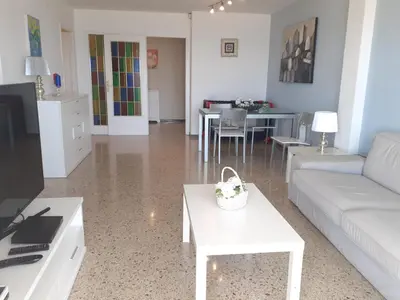 Una cocina o zona de cocina en Suitur apartamento primera linea mar vistas playa