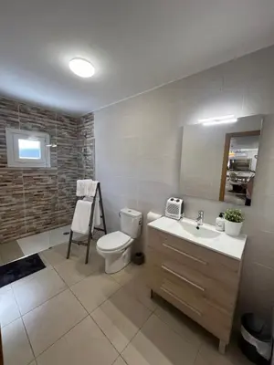 Un baño de Apartamento loft, jardín y piscina privada