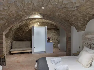 Cama o camas de una habitación en Can Puig CAVE