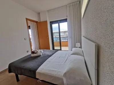 Cama o camas de una habitación en VILLAS COSETTE - Apartamento Neptuno 414