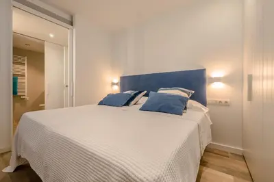 Cama o camas de una habitación en X-3 CALELLA DE PALAFRUGELL 6 PaX