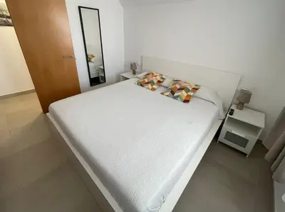 Cama o camas de una habitación en Apartamento Terraza Mar