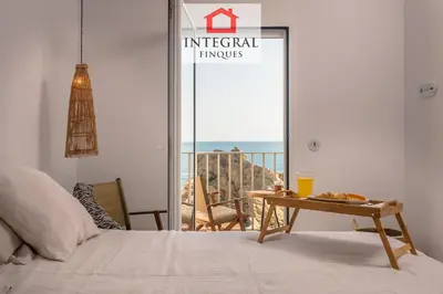 Cama o camas de una habitación en Palamós Moonlight Apartment