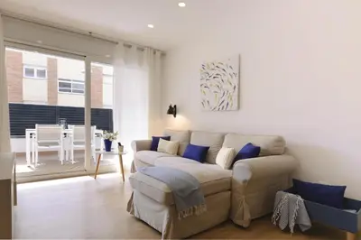Zona de estar de LETS HOLIDAYS NICE APARTMENT with BIG TERRACE IN TOSSA