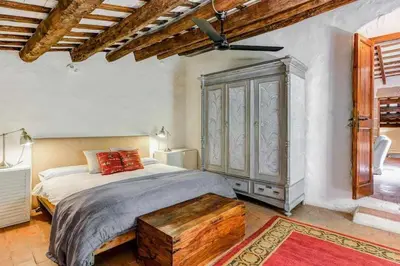 Cama o camas de una habitación en Masia 1612. Muy cerca de las playas. Costa Brava