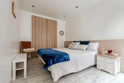 Cama o camas de una habitación en Casa Mediterránia de Palamós amb piscina privada