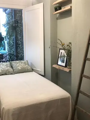 Cama o camas de una habitación en Apartamento con encanto y terraza en Barri Vell de Girona, El Cul de la Lleona