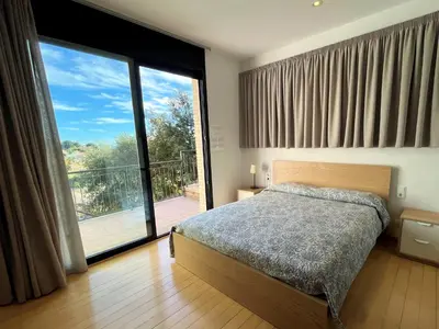 Cama o camas de una habitación en Villa de lujo con vistas al mar y piscina privada