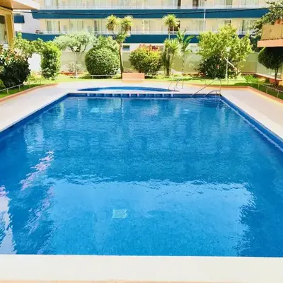 Modern and design studio near the beach with large swimming pools