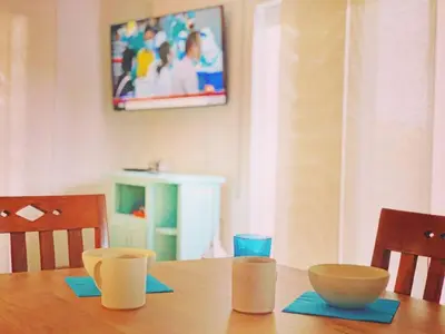 Una televisión o centro de entretenimiento en Villa Mas Blau by Host&Joy