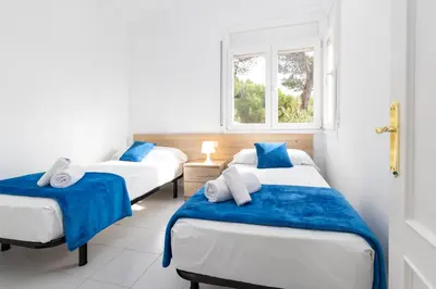 Cama o camas de una habitación en Apartaments Aiguablava