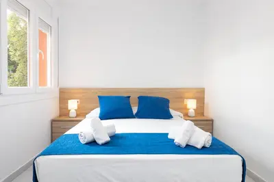 Cama o camas de una habitación en Apartaments Aiguablava