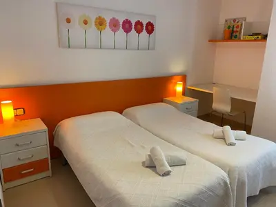 Cama o camas de una habitación en Àtic espectacular a Palamós