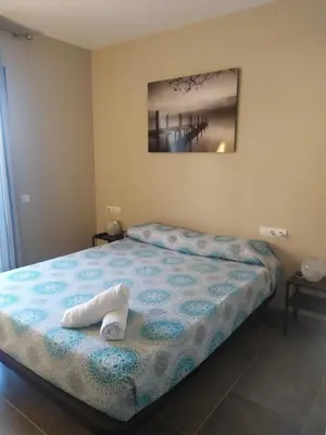 Cama o camas de una habitación en Apartamento Arenys de Munt - Costa Barcelona, Maresme -