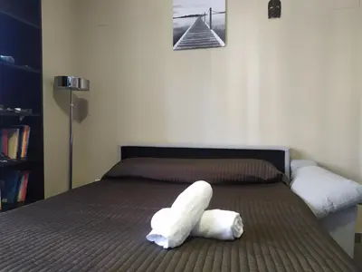 Cama o camas de una habitación en Apartamento Arenys de Munt - Costa Barcelona, Maresme -