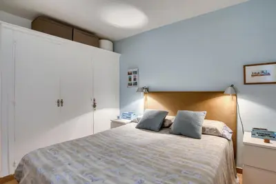Cama o camas de una habitación en Lliris Apartament amb encant per 4 persones a 10 minuts de la platja i del centre de Platja d'Aro