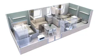 Una cocina o zona de cocina en Camping Bellsol Pets