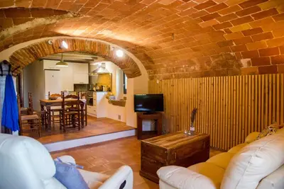 Una televisión o centro de entretenimiento en Can Margarit